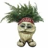 HOMESTYLES 13 in. H Hippie Jerry Antique White Muggly Face Planter in Groovy 1960's Attire Statue Holds 4 in. Pot