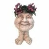 HOMESTYLES 12 in. Antique White Granny Joy the Muggly Statue Face Planter Holds 4 in. Pot