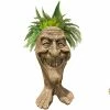 HOMESTYLES 17 in. Uncle Lucky the Muggly Face Garden Statue Planter Holds 7 in. Pot