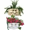 HOMESTYLES 10.5 in. Muggly Grandpa Old Hickory and Grandma Violet Ant. White The Muggly Tree Face Wall Planter