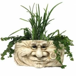 HOMESTYLES 10.5 in. Grandpa Old Hickory Ant. White the Muggly Tree Face Wall Planter