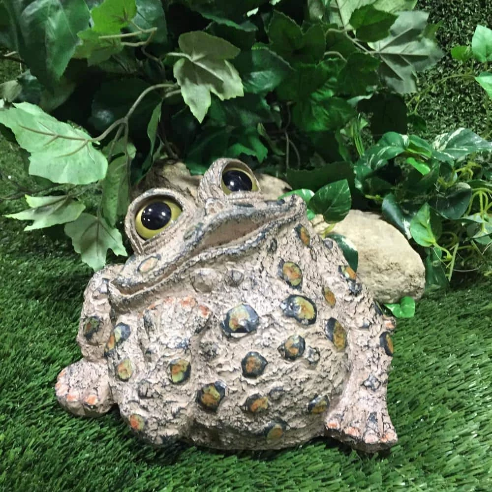 HOMESTYLES Toad Hollow 10 in. W Large Toad Dreamer Whimsical Home and Garden Statue - Image 2