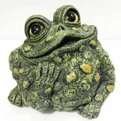 HOMESTYLES Toad Hollow 10 in. W Large Toad Dreamer Whimsical Home and Garden Statue