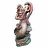 HOMESTYLES 22 in. Bronze Patina Poseidon Ruler of Sea Sitting on Rock Nautical Beach Statue