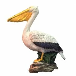 HOMESTYLES 20 in. Pelican Bronze Collectible Beach Statue on Coastal Rock