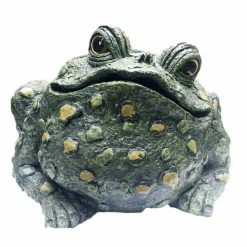 HOMESTYLES 10.5 in. H Toad Hollow Extra-Large Classic Toad Whimsical Home and Garden Statue