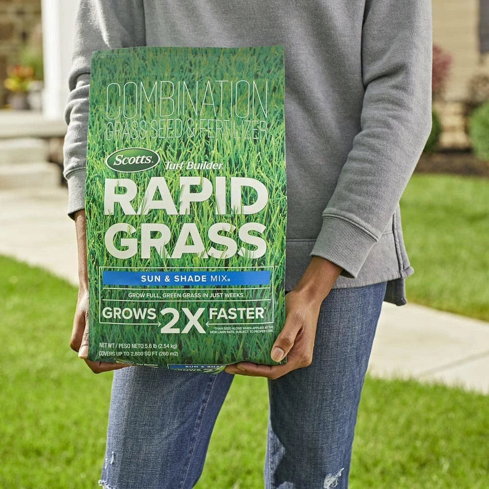 Scotts Turf Builder Rapid Grass 5.6 lb. Sun and Shade Grass Seed - Image 4