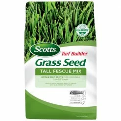 Scotts 3 lb. Turf Builder Grass Seed Tall Fescue Mix Grows Deep Roots for a Durable, Livable Lawn Resistant to Heat and Drought