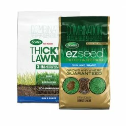 Scotts Turf Builder Thick'R 12 lbs. Sun and Shade and EZ Seed 10 lbs. Sun and Shade Patch and Repair Grass Seed 2-Bag Bundle