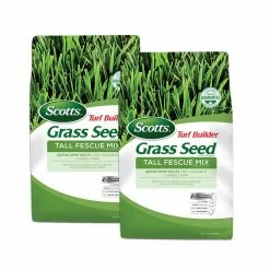 Scotts 7 lb.Turf Builder Grass Seed Tall Fescue Mix Grows Deep Roots for Durable Lawn Resistant to Heat,Drought (2-pack)