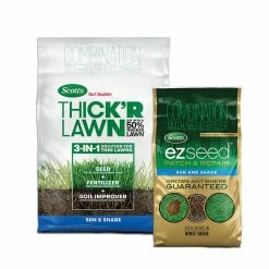 Scotts Turf Builder Thick'R Lawn 40 lbs. Sun and Shade Grass Seed and EZ Seed 10 lbs. Sun and Shade Bundle