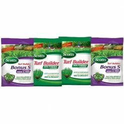 Scotts Turf Builder Fertilizer Bundle for Large Yards (Southern) with 2 Bonus S Southern Weed & Feed2 & 2 Southern Lawn Food