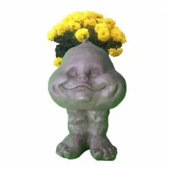 HOMESTYLES 8 in. Stone Wash Baby Bro Muggly Planter Statue Holds 3 in. Pot